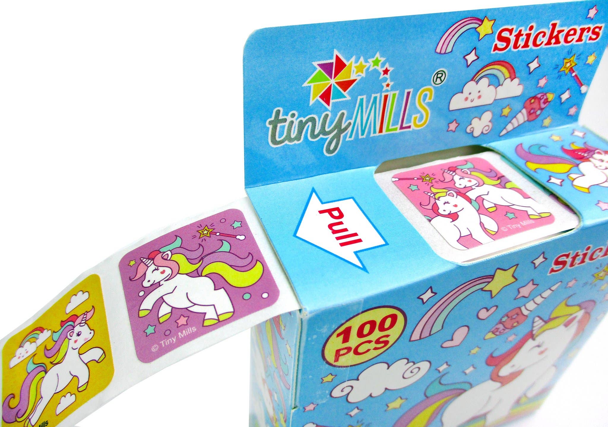 Tiny Mills - Wholesale Sticker - Kids & Baby - Unicorn Stickers 100 Stickers/Dispenser, Pack of 122