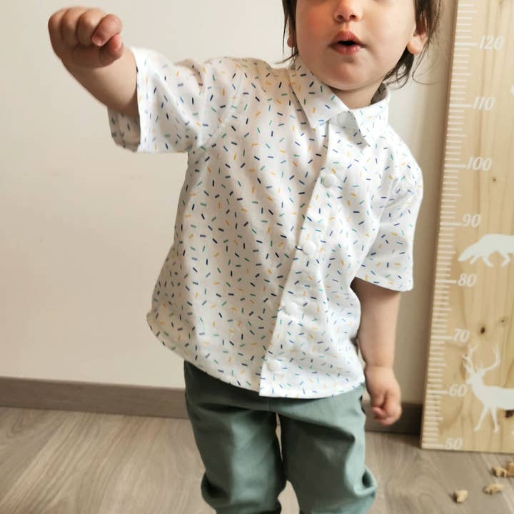 Drenge bomuld piqué skjorte med korte ærmer for engroshandel hos Les p'tits Cez