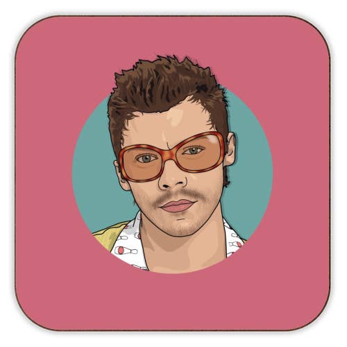 Coasters 'KATTDO Harry sunglasses illustration' for wholesale by ART WOW