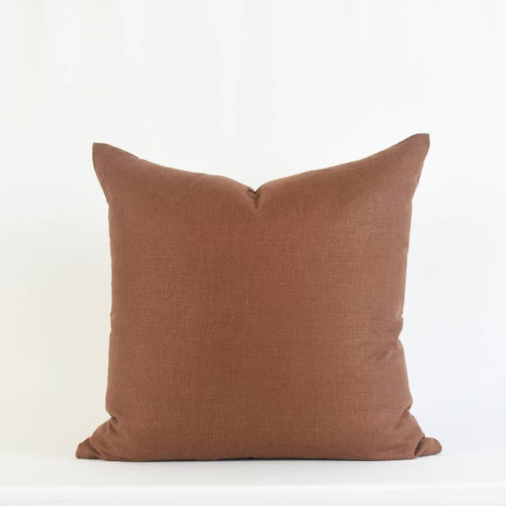 Zoonie Rust Pillow - Double Sided Linen Pillow for wholesale by Xasmin Interiors LLC