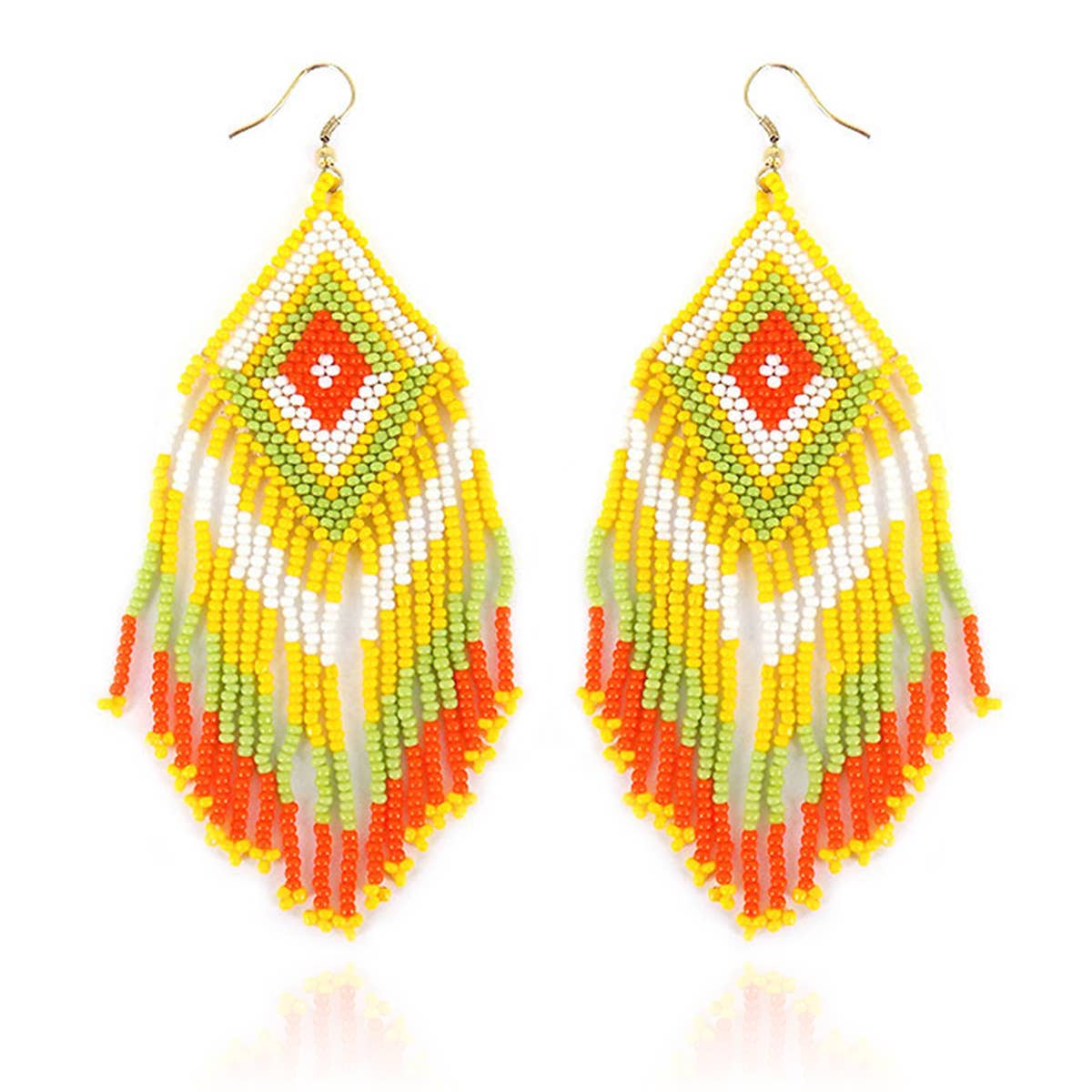 Suzie Q USA – wholesale Tofsörhängen – Aztec mönster flätat utsäde pärlor Frans Örhängen3