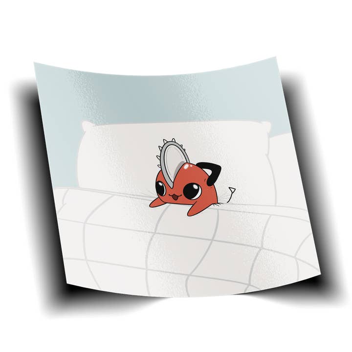 POCHITA IN BED VINYL STICKER { CHAINSAW MAN } for wholesale by Usagi x Usagi, LLC