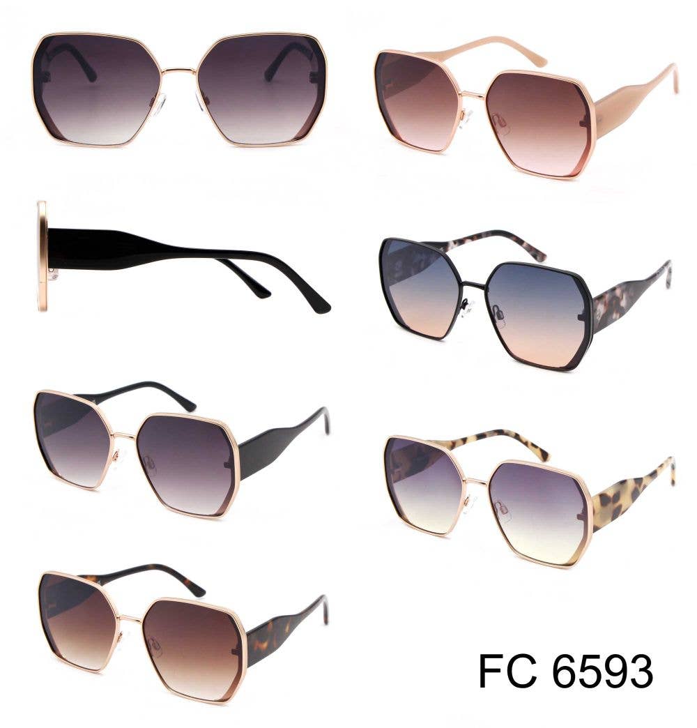 Dynasol Eyewear – wholesale Solglasögon - Dam – Mode metall sexkantiga solglasögon för kvinnor7