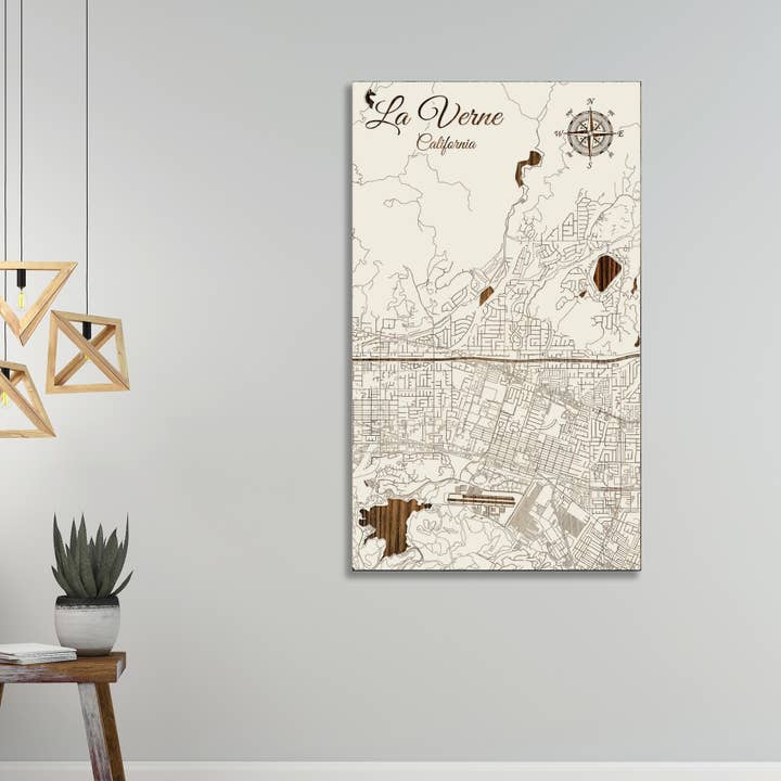 Californie : carte des rues de La Verne pour la vente par Fire & Pine