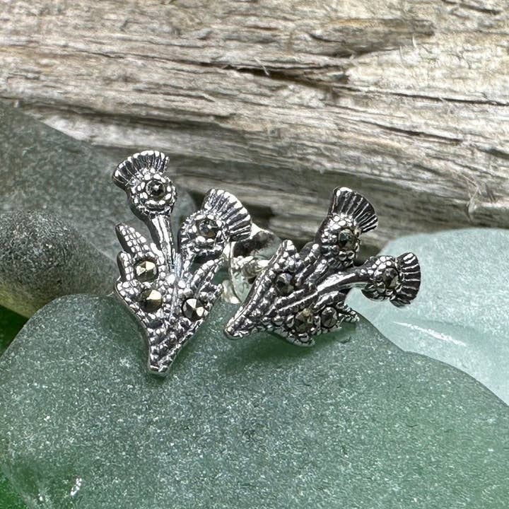 Aerona Thistle Stud Earrings for wholesale by Celtic Crystal Designs Jewelry & Gifts