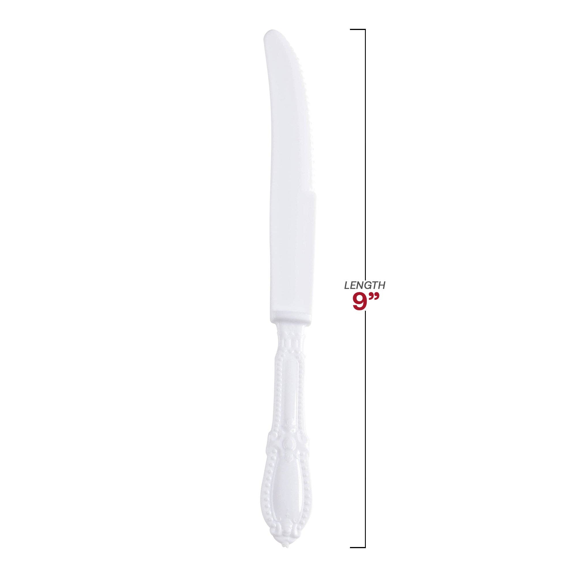 Smarty had a Party – wholesale Disposable tableware pack – White Baroque Disposable Plastic Dinner Knives - 480 pcs2