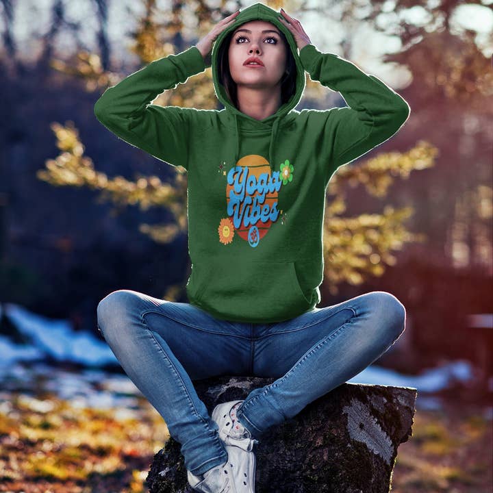 Yoga Vibes sweatshirt met capuchon voor wholesale door Victorholistics
