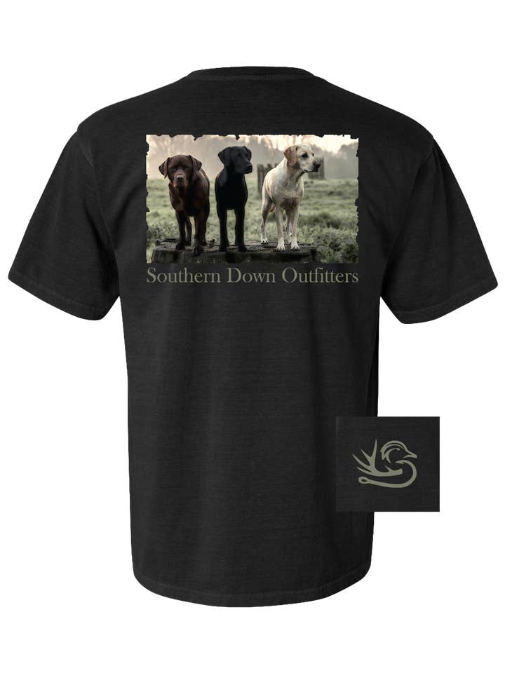 Three Dogs Tee for wholesale by Southern Down Outfitters