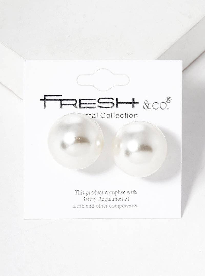 Wild Honey - Wholesale Stud/Post Earrings - 18Mm Pearl Post Stud Earrings0
