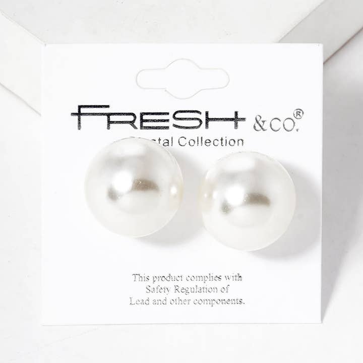 Wild Honey - Wholesale Stud/Post Earrings - 18Mm Pearl Post Stud Earrings