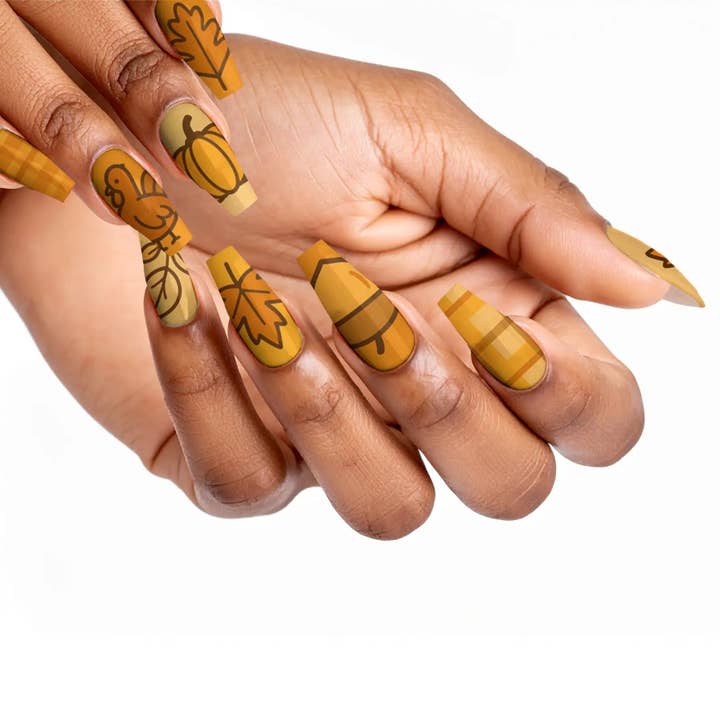FYNE BODY - Wholesale Press-on/fake nails - Turkey Time Tan Thanksgiving Press-On Nails34