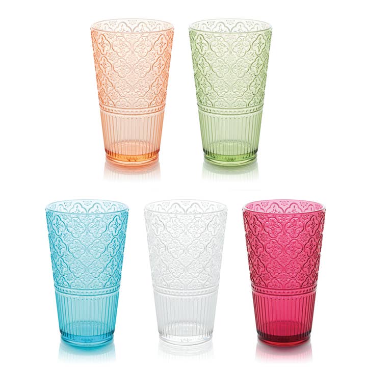 Certified International - Wholesale Drinking Glass/Cup - Victoria Aqua Acrylic Ice Tea Glass 22 oz.