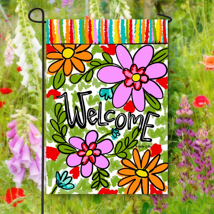 Welcome Daisy Garden Flag for wholesale by Baxter & Me