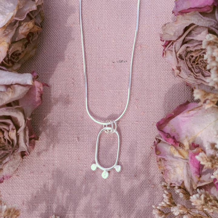 Dotted Link Sterling Silver Necklace for wholesale by Western Dawn Art