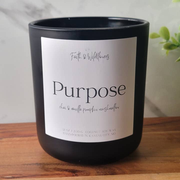 Vela en tarro Purpose de 12 onzas, Chai & Spice para venta al por mayor de Faith & Wildflowers