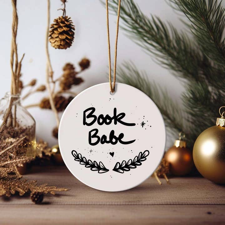 Book Babe Ceramic Ornament for wholesale by Stacy Marie Stranzl