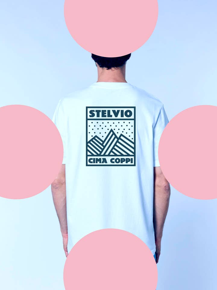 Heyworth Design Company – wholesale Screen printed t-shirt – unisex – Stelvio 'Cima Coppi' Cycling T-Shirt