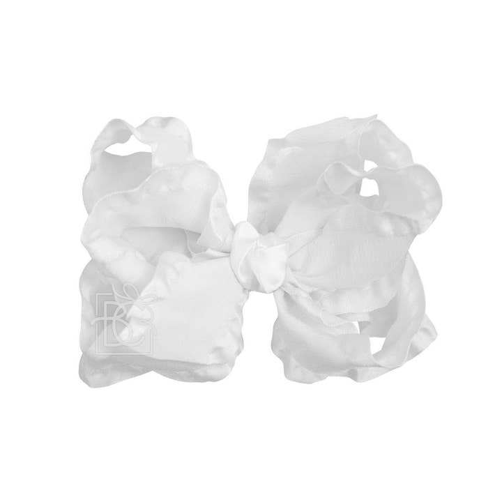 Beyond Creations, LLC - Wholesale Hair Bow - Kids - DOUBLE RUFFLE BOW ON CLIP41