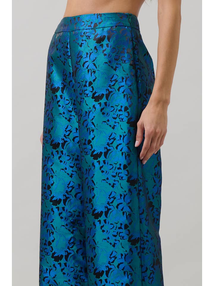 GREEN BLUE Farrah Jacquard Lunete Wide Leg Pants for wholesale on Faire5