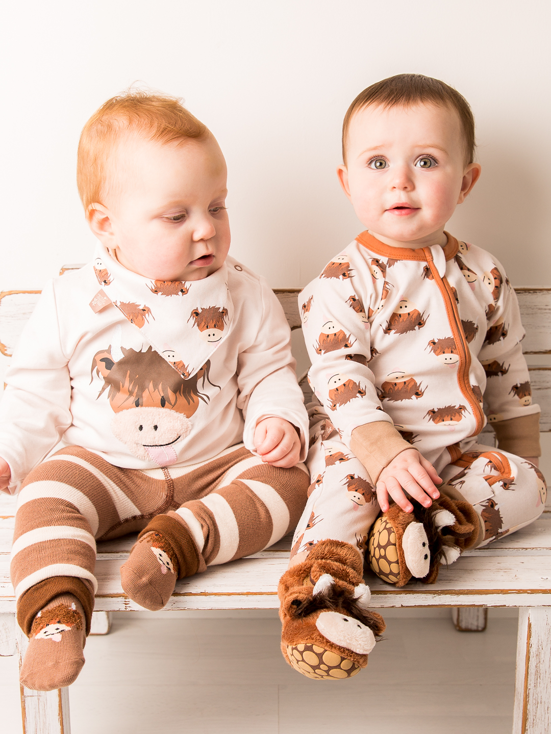 Blade and Rose Limited - Wholesale Romper - Kids - Neutral Hamish Highland Cow Zip-Up Romper6