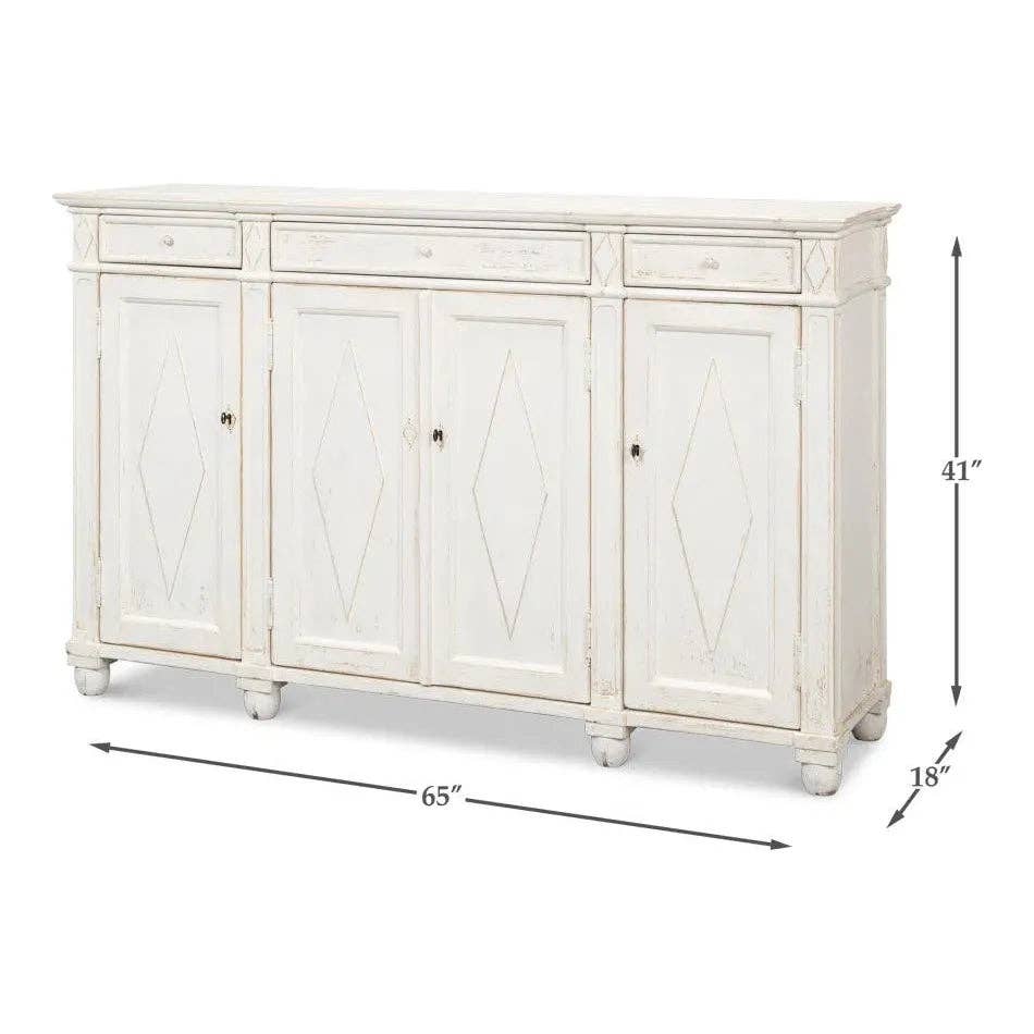 LOOMLAN - Wholesale Sideboard - Diamond Wall Sideboard Whitewash Drawers10
