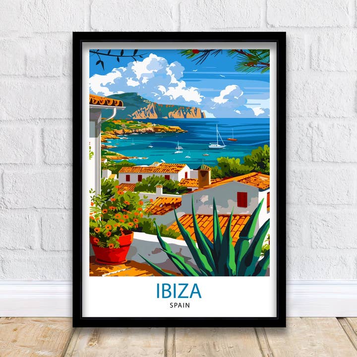 Ibiza Travel Poster Ibiza Wall Art Ibiza Home Decor Ibiza Illustration Travel Poster Gift For Ibiza Lovers Spain Travel Poster for wholesale by InkNPrintz