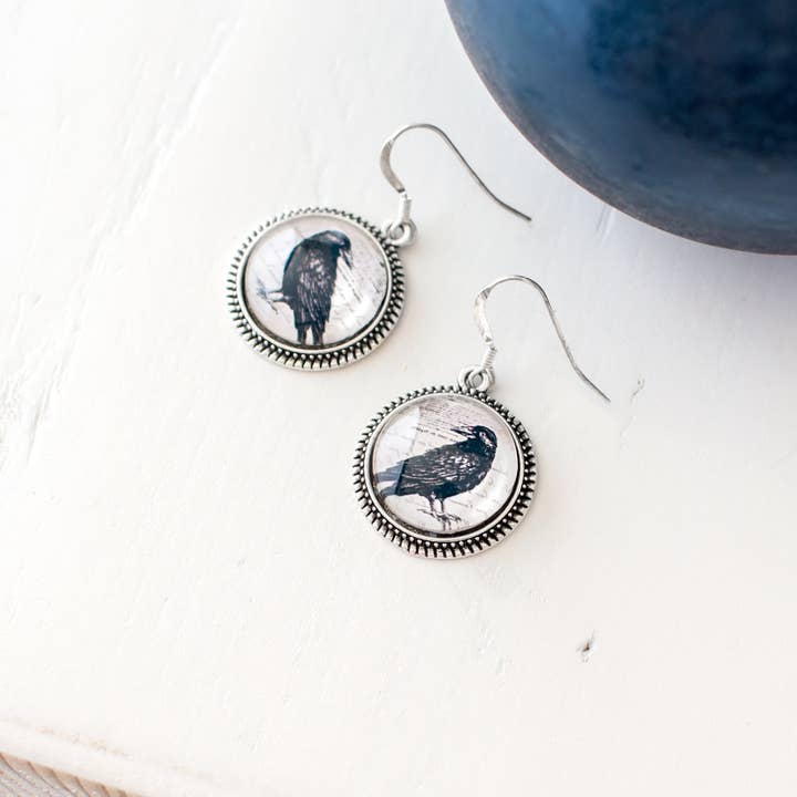 Crow Drop Earrings for wholesale by Juju Treasures