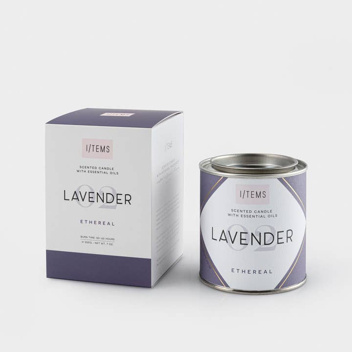 02/LAVENDER Vela de soja perfumada por atacado de Items Design Ltd