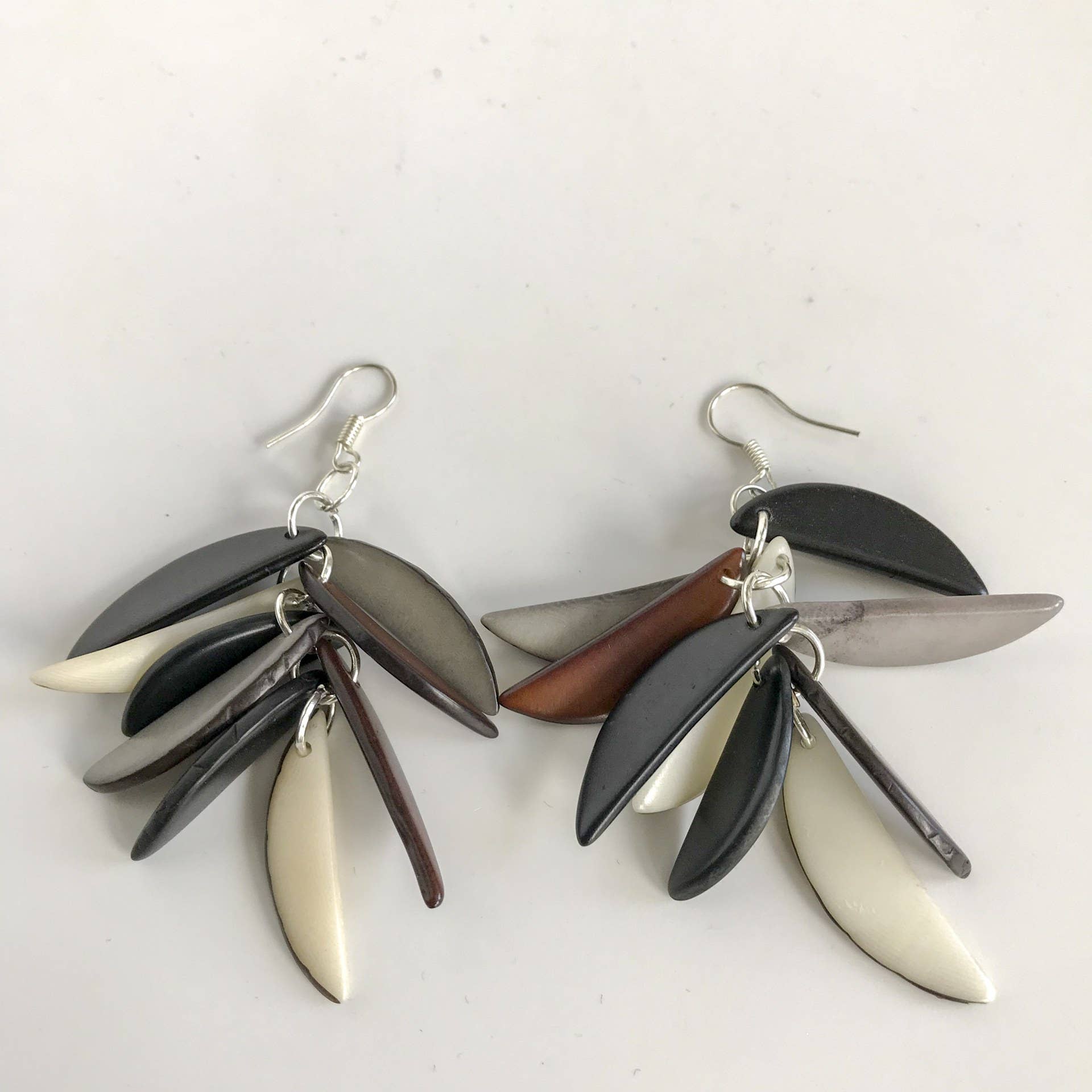 Belart Fair Trade - Wholesale Dangle Earrings - Tagua 9 Fragments Cascade Lua Earrings2