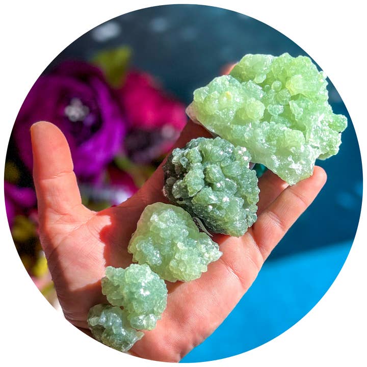 Raw Light Green Prehnite Crystals, Ethically Sourced for wholesale by Mandala Gems