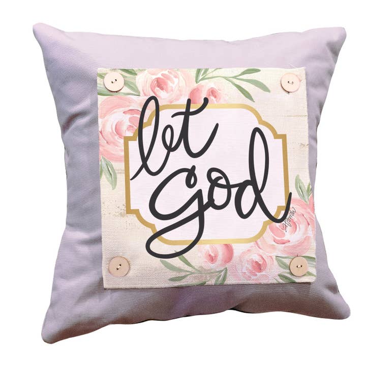 Let God Pillow Swap for wholesale by LuckyBird Apparel and Home