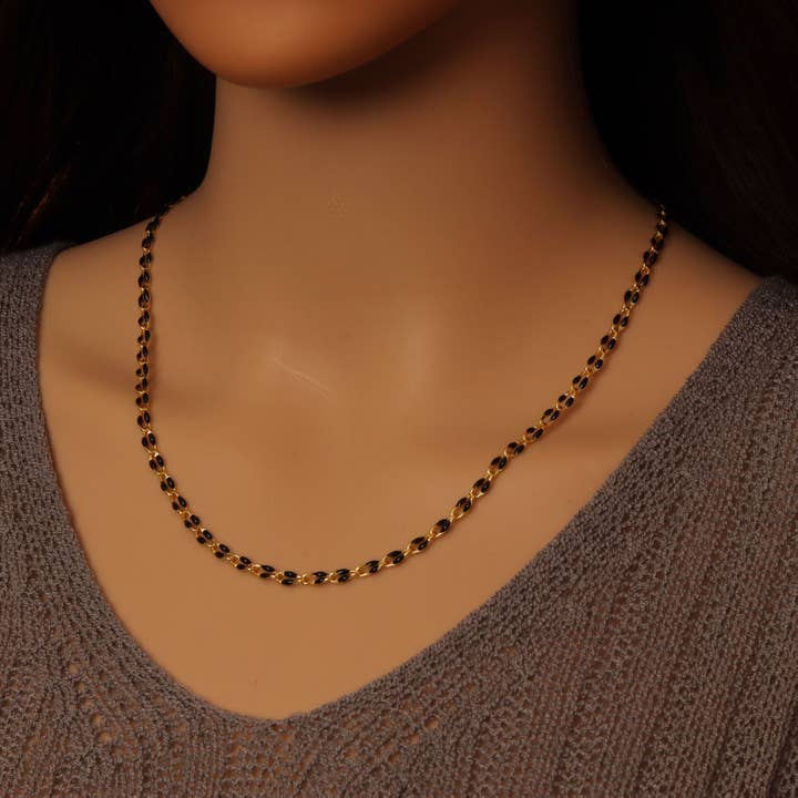 BestBeads&Beyond - Wholesale Link & Chain Necklace - Dainty white enamel Chain by Yard/Necklace,sku#HX01