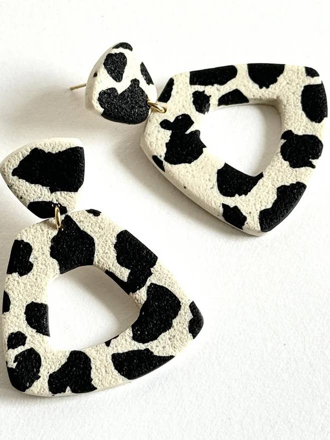 MARGO / COW GRANITE STATEMENT EARRINGS for wholesale by Grå Design