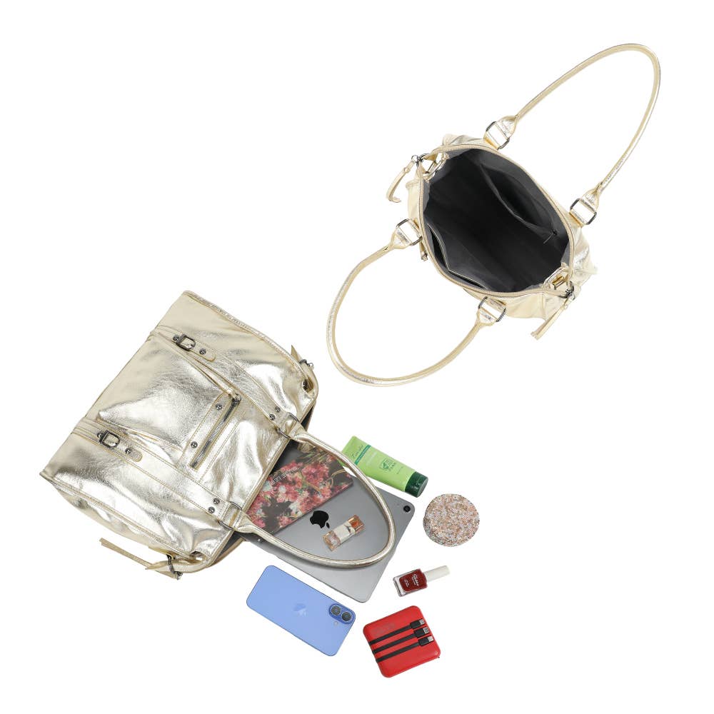 Gallantry - Wholesale Top Handle Bag - Women's - Skyla Metallic Large(R-1979-5)10