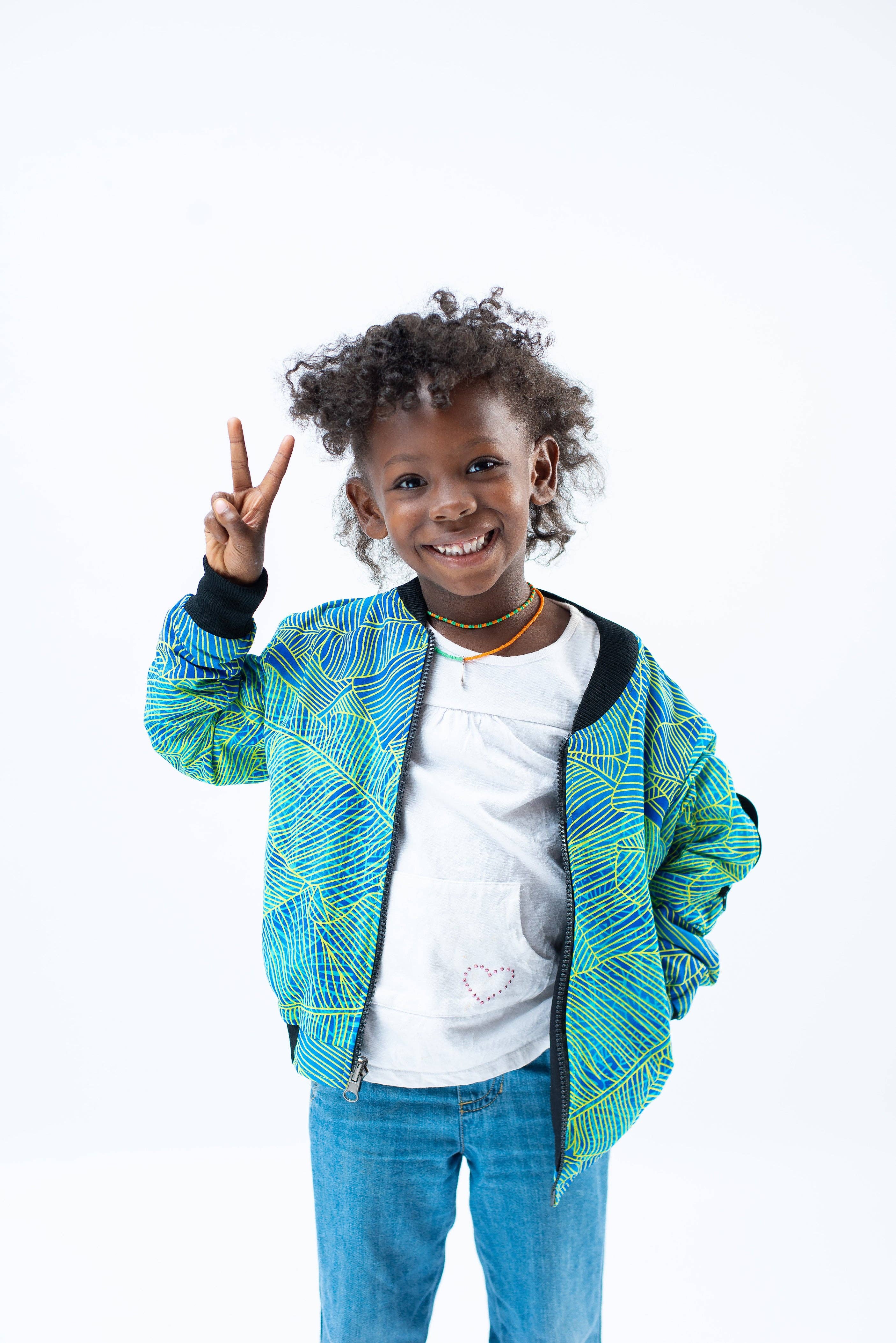 mikono.africa UG - Wholesale Bomber Jacket - Kids - 'Splash Splash' kids jacket1
