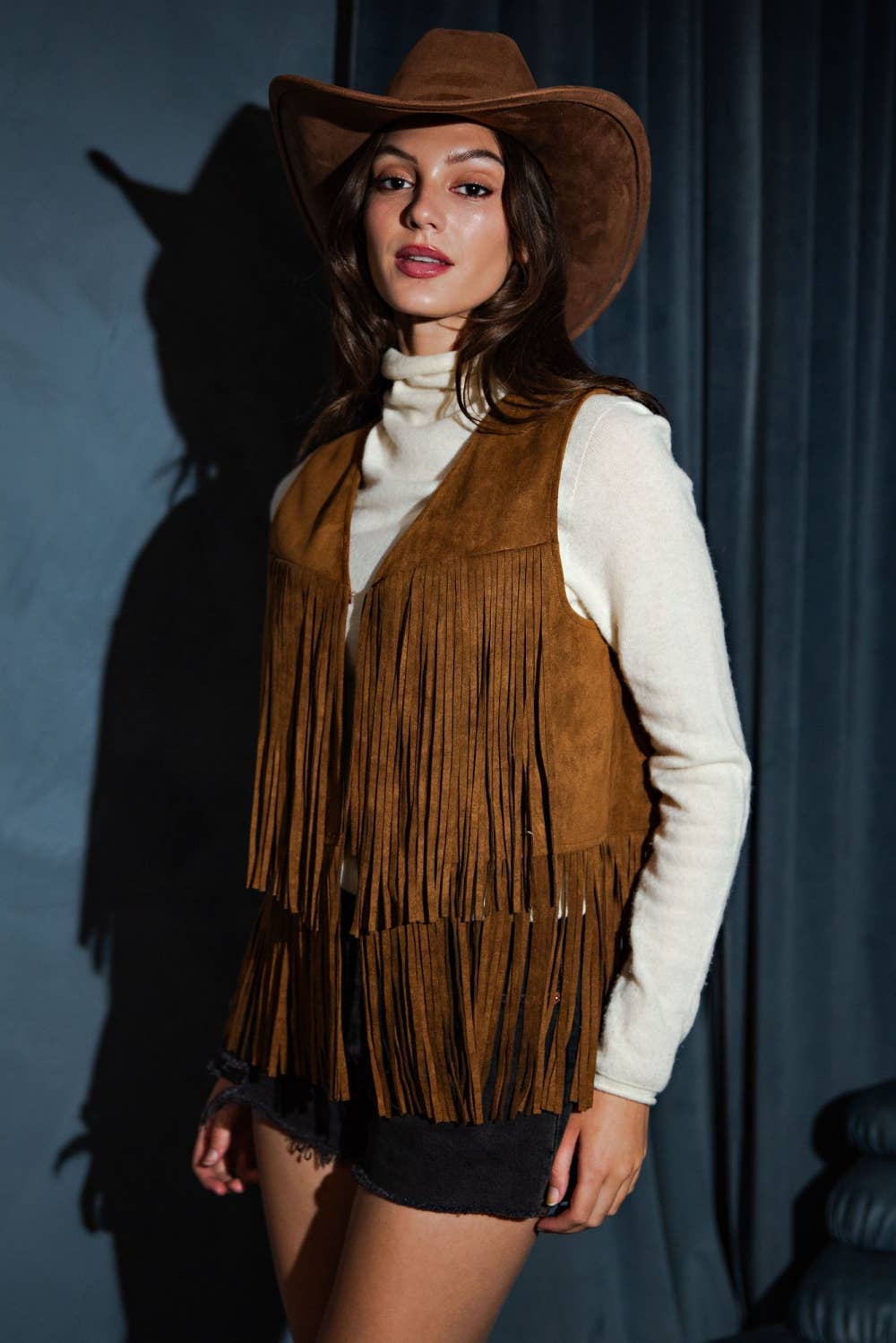 PORSHA – wholesale Outerwear Vest - Women’s – Fringe Suede Vest8