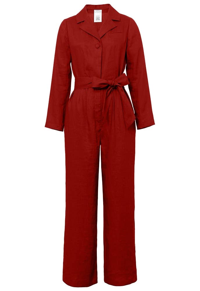 CHIC STAR - Venta al por mayor Peto - Mujer - Mono negro con cinturón de lino con un solo botón, talla grande, de Chic Star2