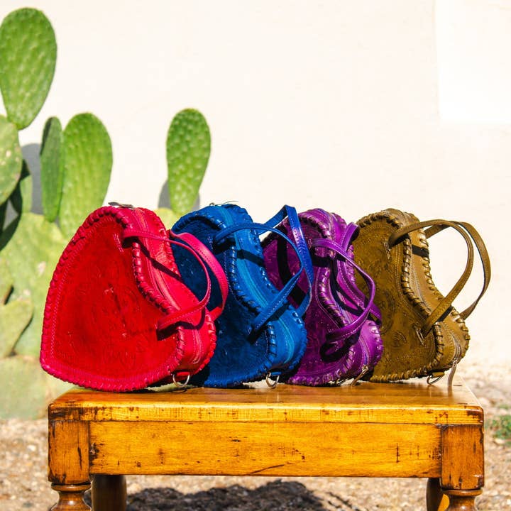 Adela Artisan Made LLC - Wholesale Crossbody Bag - Women's - Red Heart Leather Purse12