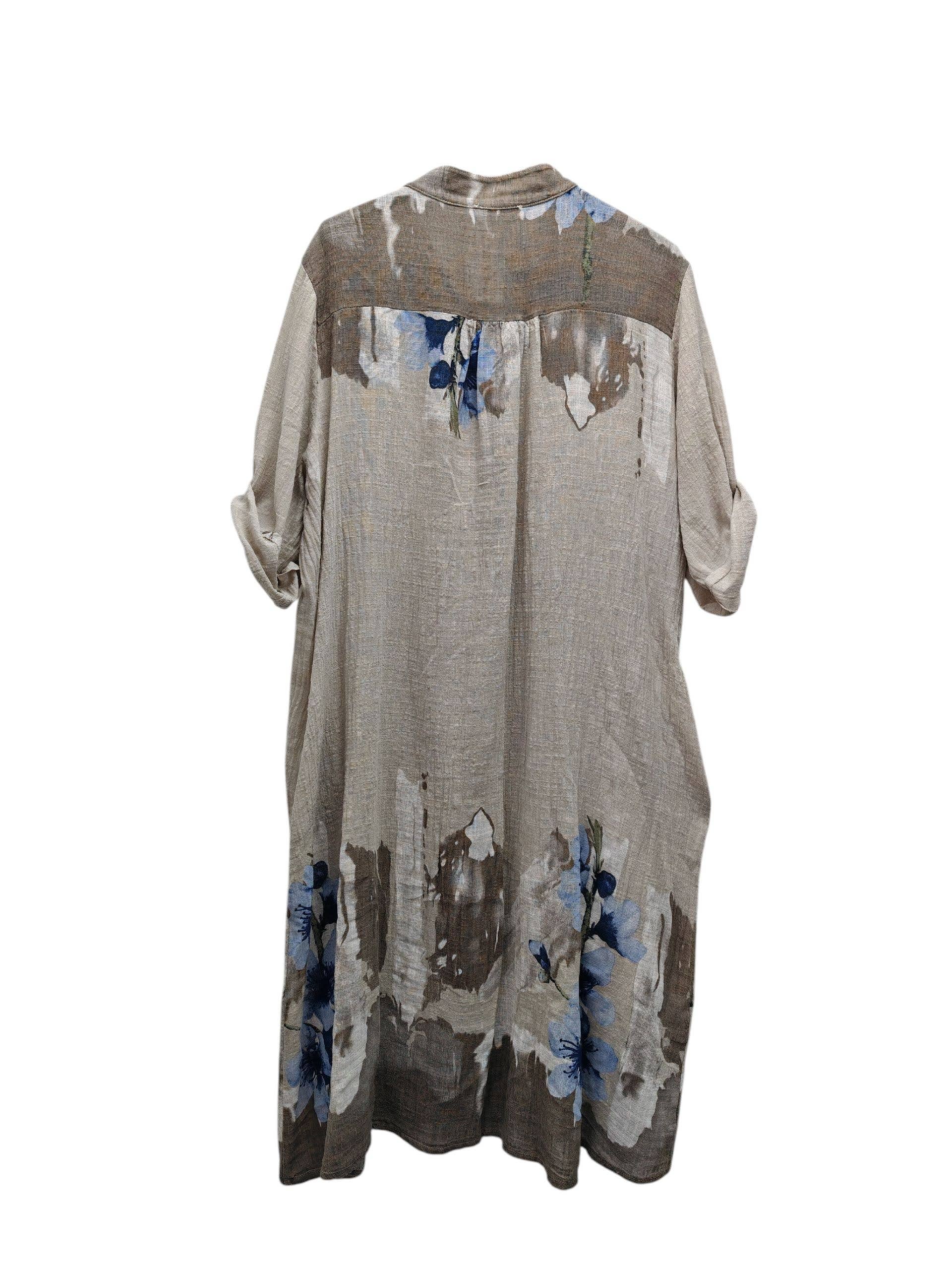 Superbia - Vente Robe – femme - Robe en coton premium taille unique italienne à imprimé floral avec deux poches1