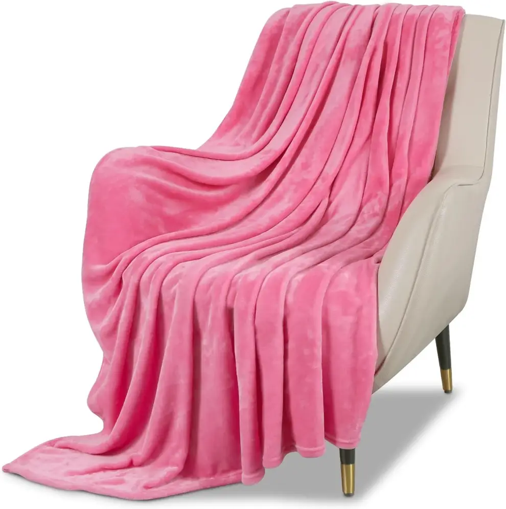 home mart goods - Wholesale Throw Blanket - 50"x60" Pink Soft Warm Cozy Bed Throw Blanket1