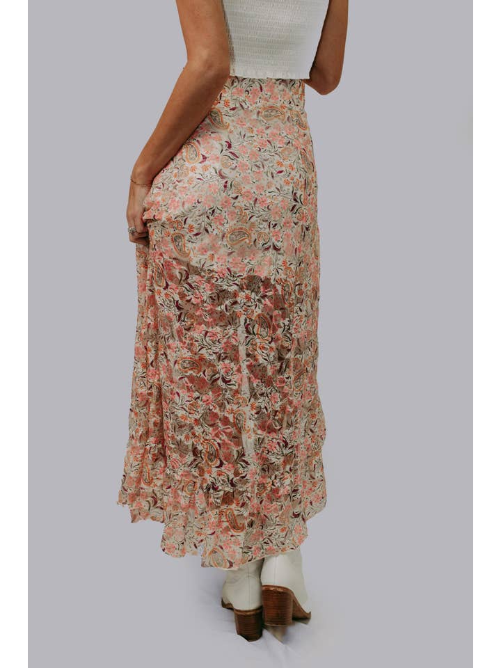 MK636 Floral Paisley Maxi Skirt for wholesale on Faire