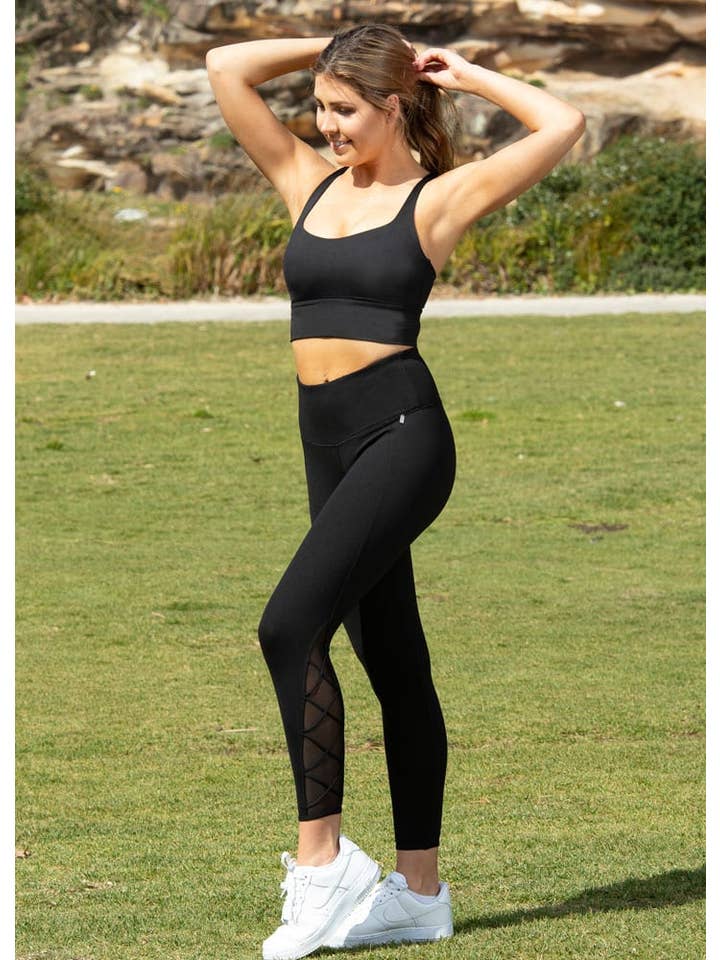 LaSculpte - Wholesale Athletic/lounge leggings – Women's - Lattice Mesh 7/8 Length High Waisted leggings1