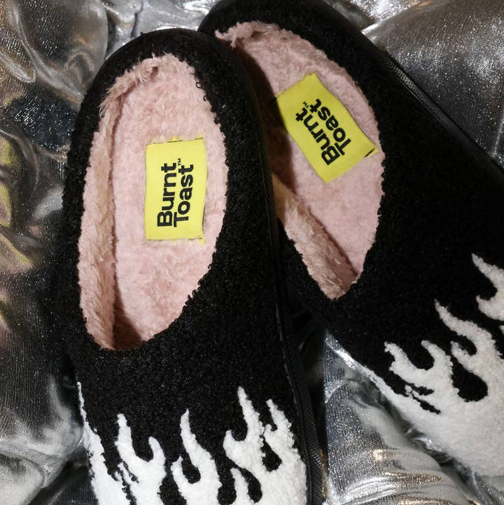 Let the Flames Begin Slippers for wholesale by Burnt Toast