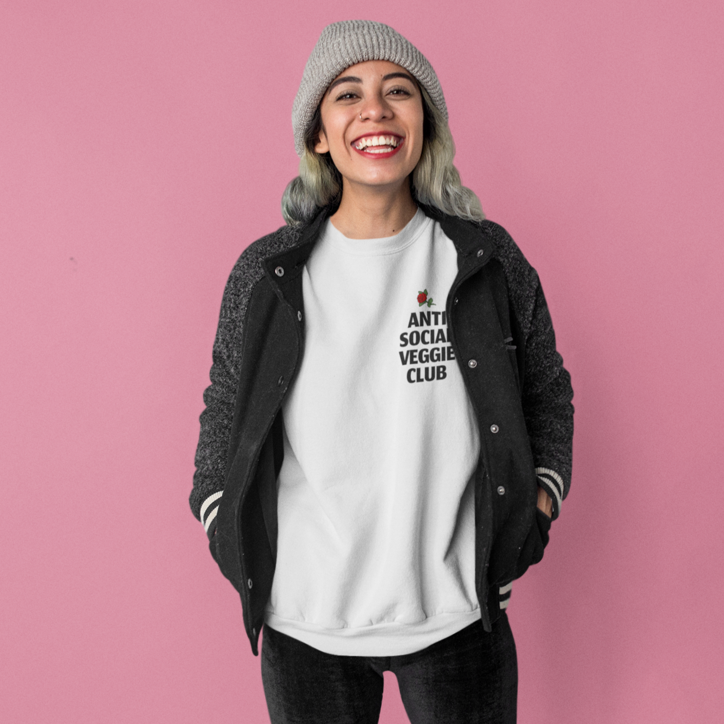 Oat Milk Club - Wholesale Graphic Sweatshirt - Unisex - Anti Social Veggie Club - Organic Cotton Sweatshirt2