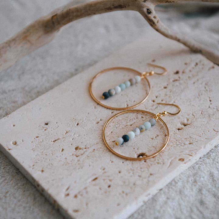 Cecelia Designs Jewelry - Wholesale Dangle Earrings - Gemstone and Gold Plated Drop Hoop Earring 5