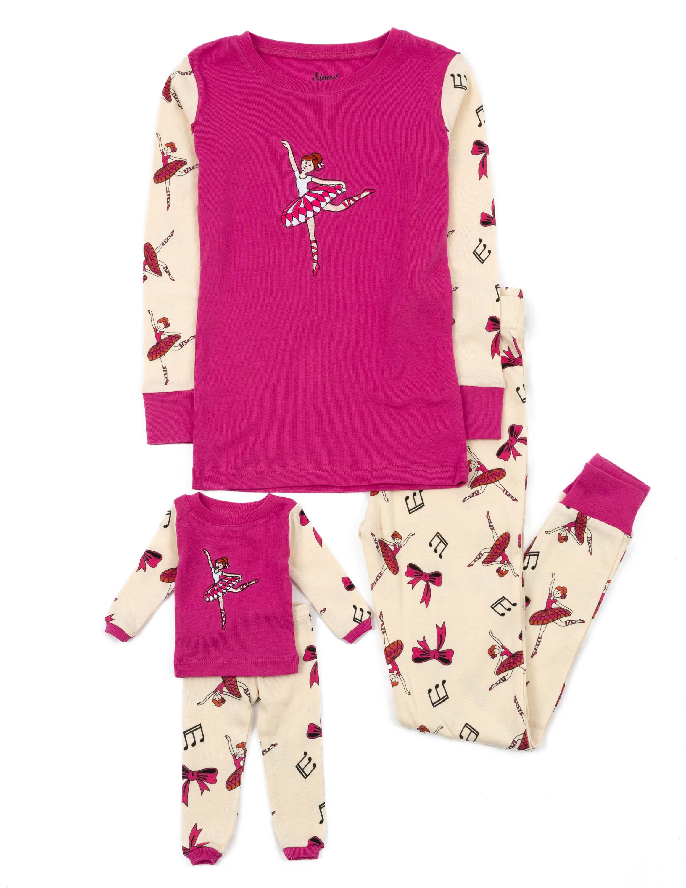 Leveret Pajamas - Wholesale Sleepwear Set - Kids - Kids Girl & Doll Cotton Pajamas1