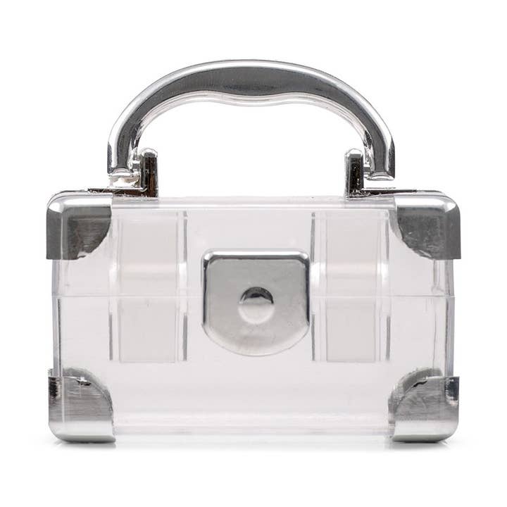 Mini Travel Suitcase Favor Box - Silver (2) for wholesale by Weddingstar Inc.