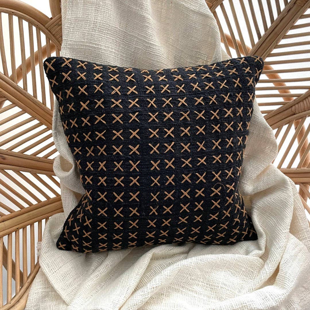 Suksma - Wholesale Throw pillow cover - Monica Black Cotton Cushion Cover2