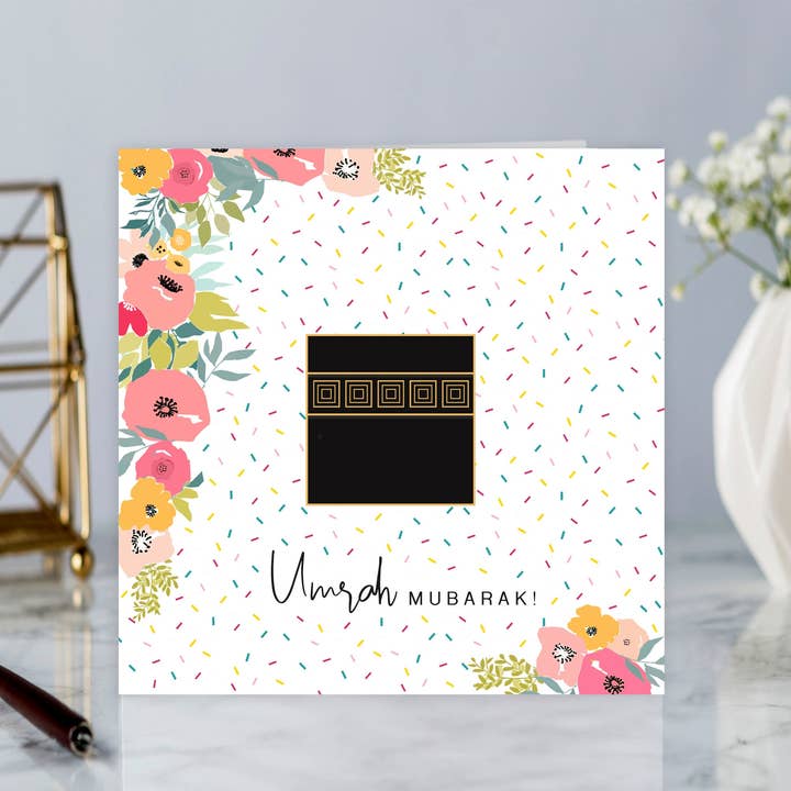 Islamic Moments – wholesale Religious card – Umrah Mubarak Islamic Greetings Card - Kaaba - BJ 23