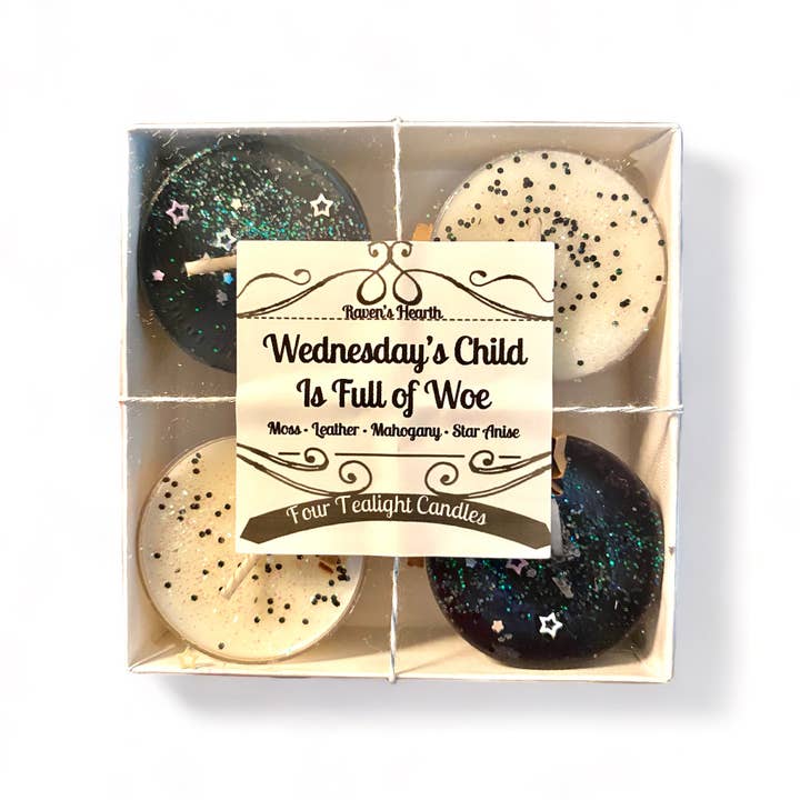 Raven’s Hearth – Velas aromáticas por atacado – Velas de Chá Wednesday | Musgo, Couro e Sândalo | Halloween2